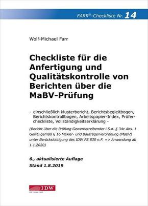 Farr, Checkliste 14 (Berichte MaBV-Prüfung), 6.A.