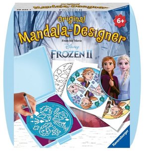 Ravensburger Mandala Designer Frozen 2 29025, Anna und Elsa zeichen lernen für Kinder ab 6 Jahren, Set mit Mandala-Schab