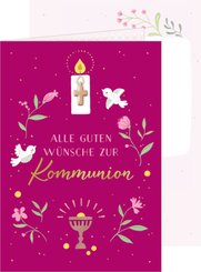 Grußkarte - Alle guten Wünsche zur Kommunion (beere)