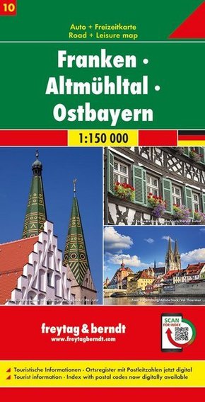 freytag & berndt Auto + Freizeitkarte Franken - Altmühltal - Ostbayern, Autokarte 1:150 000