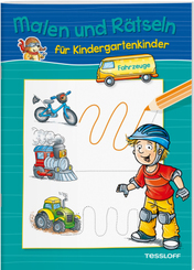 Malen und Rätseln für Kindergartenkinder: Fahrzeuge
