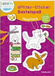 Glitzer-Sticker Bastelspaß: Haustiere