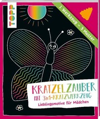 Kratzelzauber mit 3in1-Kratzwerkzeug - Lieblingsmotive f&uuml;r M&auml;dchen