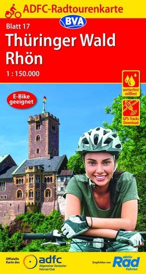 ADFC-Radtourenkarte 17 Thüringer Wald Rhön 1:150.000, reiß- und wetterfest, GPS-Tracks Download