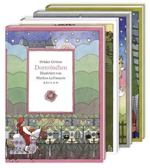 Vier illustrierte Märchenklassiker: Aschenputtel, Dornröschen, Hänsel und Gretel, Schneewittchen, 4 Bde.
