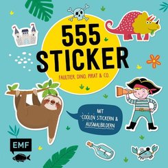 555 Sticker - Faultier, Dino, Pirat und Co.