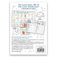 Mein buntes Kinder-ABC DIN A4 laminiert + Mein erstes Schreiblernheft - Set in Druckschrift, m. 1 Buch, m. 1 Beilage, 2