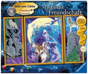 Malen nach Zahlen - Jeder kann malen (Mal-Sets), Bildgröße: 40 x 50 cm: Ravensburger Malen nach Zahlen 28960 - Mystische Freundschaft - ab 14 Jahren