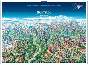 KOMPASS Panorama-Poster Südtirol, Alto Adige