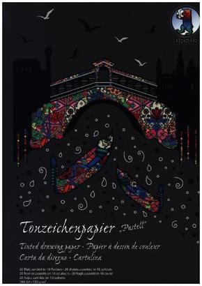 URSUS Tonzeichenpapier-Block "Sonderedition - Pastell" (130 g/m²), DIN A4, 20 Blatt sortiert in 10 Farben