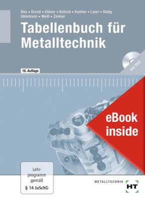 eBook inside: Buch und eBook Tabellenbuch für Metalltechnik, m. 1 Buch, m. 1 Online-Zugang