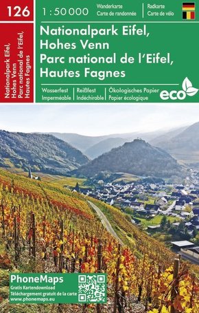 Nationalpark Eifel, Hohes Venn, Wander- Radkarte 1 : 50 000