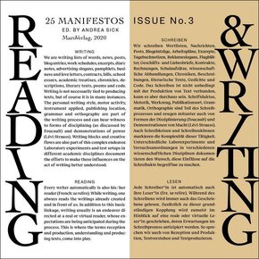 Reading & Writing. 25 Manifestos - Issue No. 3