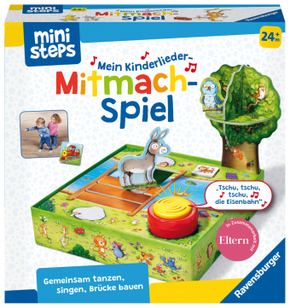 Ravensburger ministeps 4172 Mein Kinderlieder-Mitmachspiel, Lustiges Bewegungspiel mit 12 beliebten Kinderliedern, Spiel