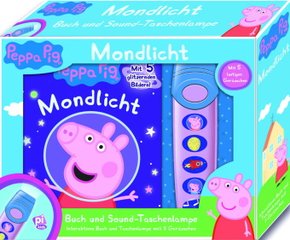 Peppa Pig Mondlich - Interaktives Buch mit 5 glitzernden Bildern + Taschenlampe mit 5 Geräuschen