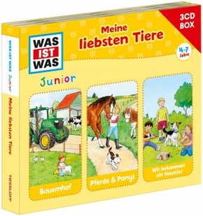 WAS IST WAS Junior 3-CD Hörspielbox: Meine liebsten Tiere, Audio-CD