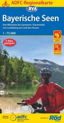 ADFC-Regionalkarte Bayerische Seen, 1:75.000, mit Tagestourenvorschlägen, reiß- und wetterfest, E-Bike-geeignet, GPS-Tra