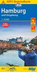 ADFC-Regionalkarte Hamburg und Umgebung, 1:75.000, mit Tagestourenvorschlägen, reiß- und wetterfest, E-Bike-geeignet, GP