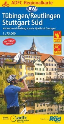 ADFC-Regionalkarte Tübingen/Reutlingen Stuttgart Süd, 1:75.000, mit Tagestourenvorschlägen, reiß- und wetterfest, E-Bike