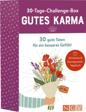 30-Tage-Challenge-Box Gutes Karma, 30 Karten & Karmapunkte-Tagebuch