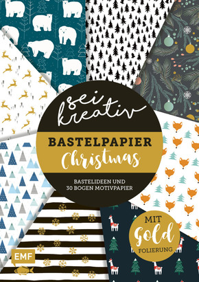 Sei kreativ! - Bastelpapier Christmas - Bastelideen und 30 Bogen Motivpapier in 2 Stärken (120 g/qm, 250 g/qm); .