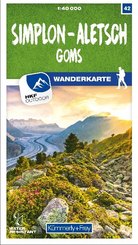 Kümmerly+Frey Karte Simplon - Aletsch Goms