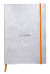 Rhodiarama flexi Blattes Notizbuch A5 80 Blatt liniert Papier elfenbein 90g, Silber