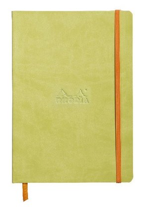 Rhodiarama flexi Blattes Notizbuch A5 80 Blatt liniert Papier elfenbein 90g, Anisgrün