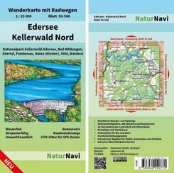 NaturNavi Wanderkarte mit Radwegen Edersee - Kellerwald Nord