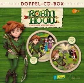 Robin Hood - Schlitzohr von Sherwood - Doppel-Box-Folgen 1+2-Hörspiele, 2 Audio-CD