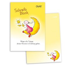 OUPS Schreibblock A5 - liniert - gelb