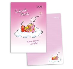 OUPS Schreibblock A5 - liniert - rosa