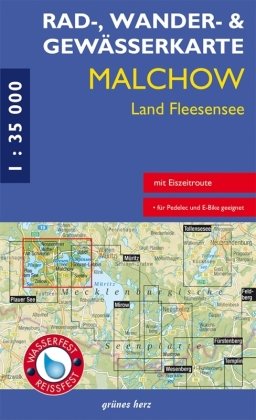Rad-, Wander- und Gewässerkarte Malchow, Land Fleesensee