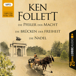 Ken Follett - 3 Hörbücher n einer Box - Die Pfeiler der Macht / Die Brücken der Freiheit / Die Nadel, 3 Audio-CD, MP3