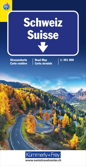 Schweiz TCS 2021 Strassenkarte