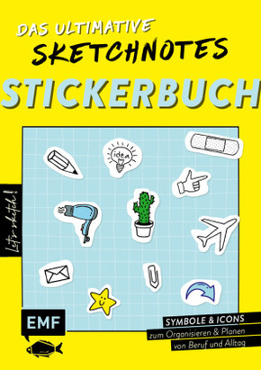 Let's sketch! Das ultimative Sketchnotes-Stickerbuch - Über 600 Sticker: Symbole und Icons zum Organisieren und Planen v