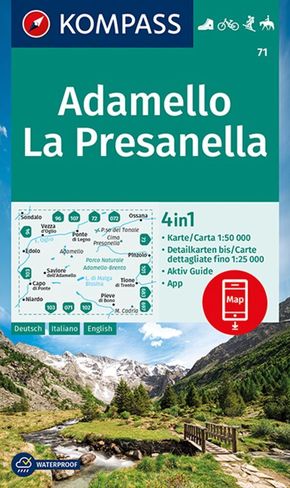 KOMPASS Wanderkarte 71 Adamello, La Presanella 1:50.000