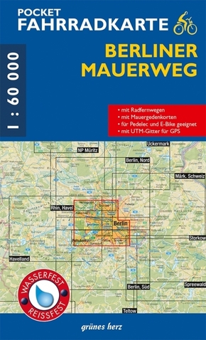 Pocket-Fahrradkarte Berliner Mauerweg