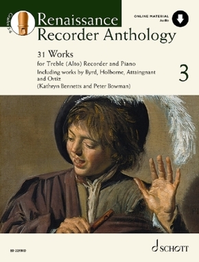 Renaissance Recorder Anthology,, für Sopran-/Alt-Blockflöte und Klavier - Vol.3