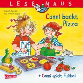LESEMAUS 204: "Conni backt Pizza" + "Conni spielt Fußball" Conni Doppelband