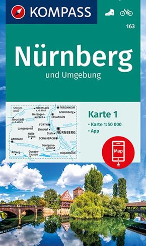 KOMPASS Wanderkarten-Set 163 Nürnberg und Umgebung (2 Karten) 1:50.000