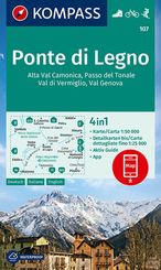 KOMPASS Wanderkarte 107 Ponte di Legno, Alta Val Camonica, Passo del Tonale, Val di Vermiglio, Val Genova 1:50.000
