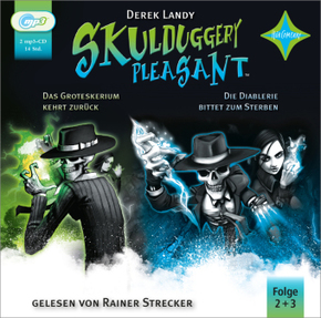 Skulduggery Pleasant - Das Groteskerium schlägt zurück +  Die Diablerie bittet zum Sterben, 2 Audio-CD, MP3