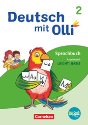 Deutsch mit Olli - Sprache 2-4 - Ausgabe 2021 - 2. Schuljahr Arbeitsheft Leicht / Basis - Mit BOOKii-Funktion