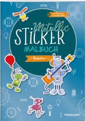 Metallic-Sticker Malbuch. Roboter