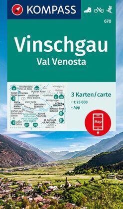 KOMPASS Wanderkarte 670 Vinschgau, Val Venosta