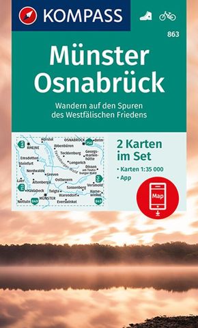 KOMPASS Wanderkarten-Set 863 Münster, Osnabrück (2 Karten) 1:35.000