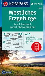 KOMPASS Wanderkarte 806 Westliches Erzgebirge, Aue, Eibenstock, Kurort Oberwiesenthal 1:50.000