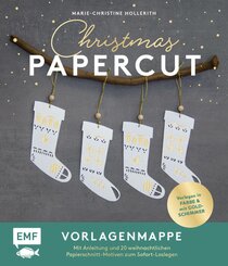 Set: Christmas Papercut - Die Vorlagenmappe mit Anleitung und 20 weihnachtlichen Papierschnitt-Motiven zum Sofort-Losleg