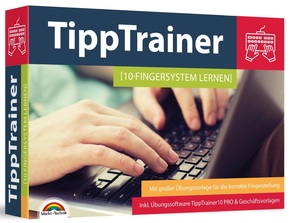 10 Finger Tippen für zu Hause am PC lernen - blind jedes Wort finden - Maschinenschreiben inkl. Tipp Trainer Software fü